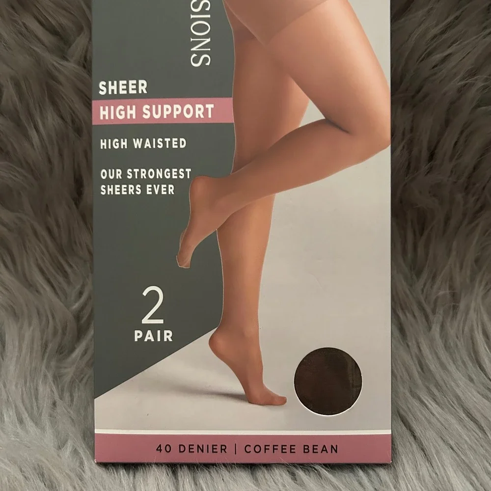 Silk Impressions High Support Sheer‎ Tights Womens Small Coffee Bean High Waist